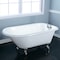 Aqua Eden Clawfoot Bathtubs, 48 L, 30.18 W, White/Brushed Nickel, Cast Iron VCT3D483018NT8 - alternate 4